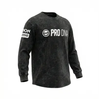 STONE WASHED LONG SLEEVE SHIRT - BLACK WASH