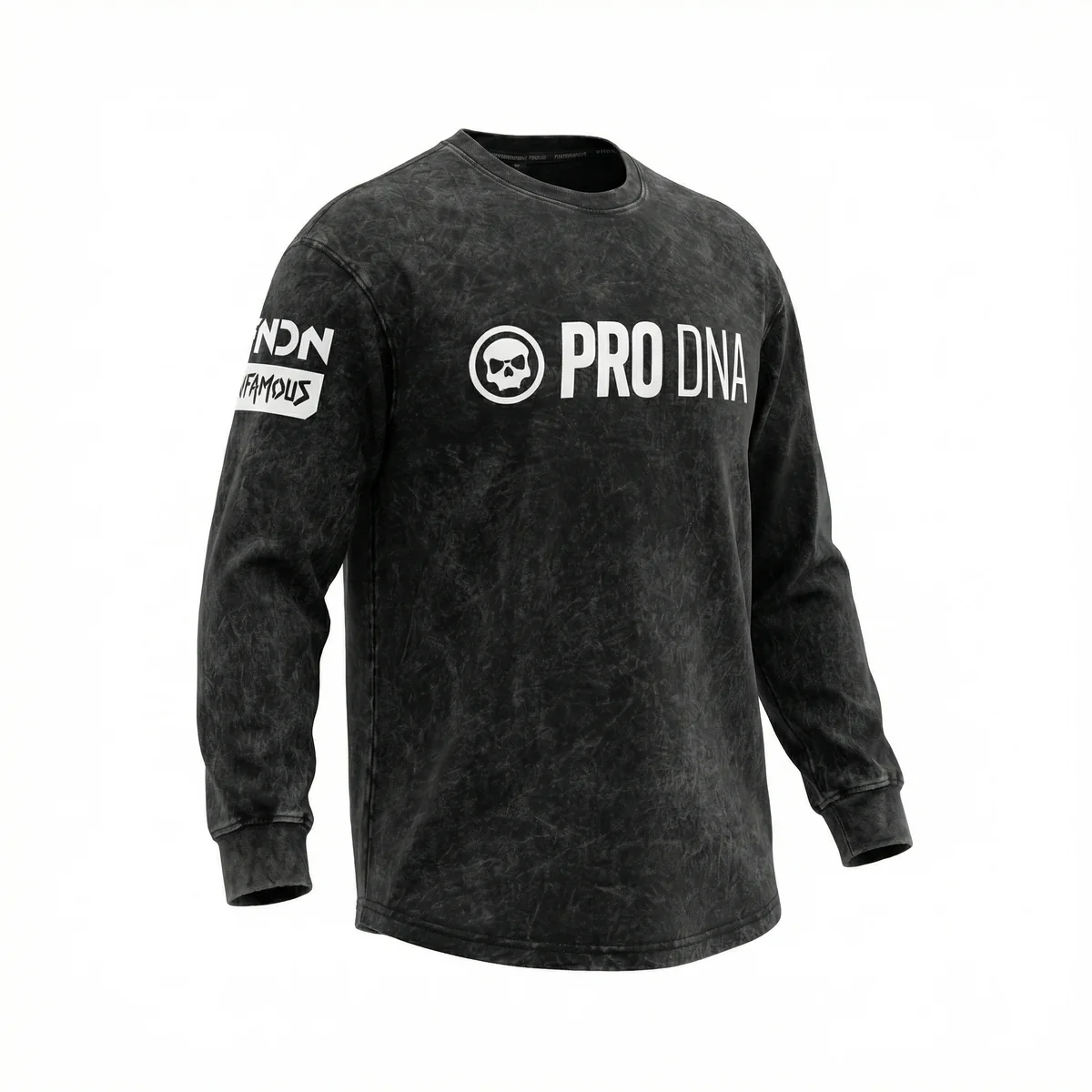 STONE WASHED LONG SLEEVE SHIRT - BLACK WASH