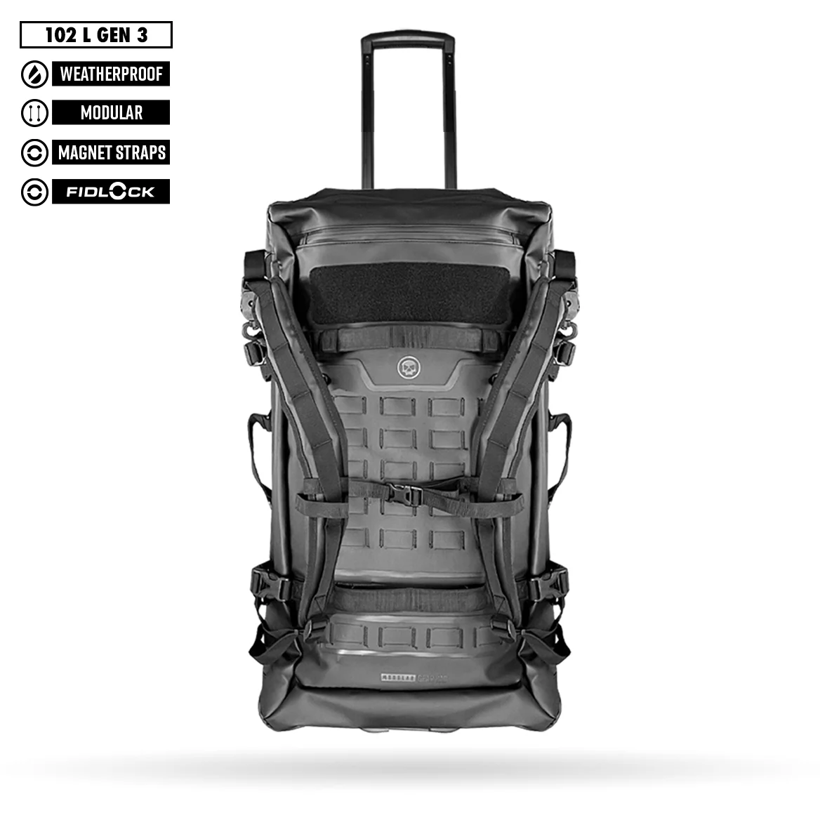 FNDN® MODULAR WEATHERPROOF ROLLING GEARBAG - 102L - BLACK - Image 3