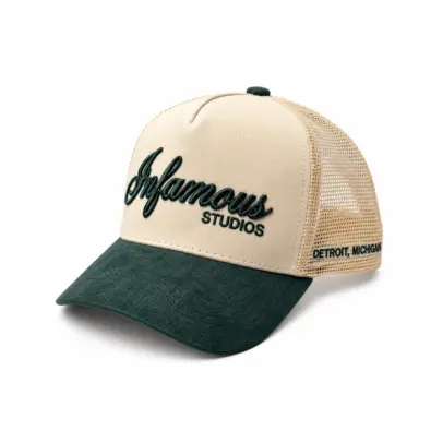 INFAMOUSâ„¢ Snapback Suede Hat - Studios - Neutral/Forest