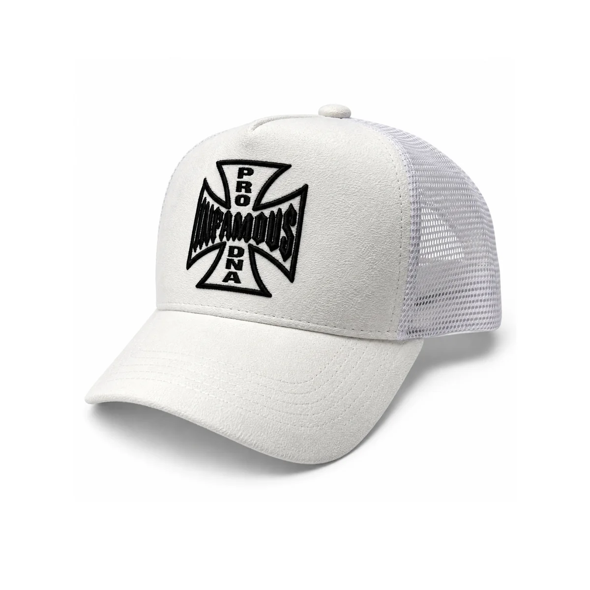 INFAMOUS™ Snapback Suede Hat - Choppers Cross - White