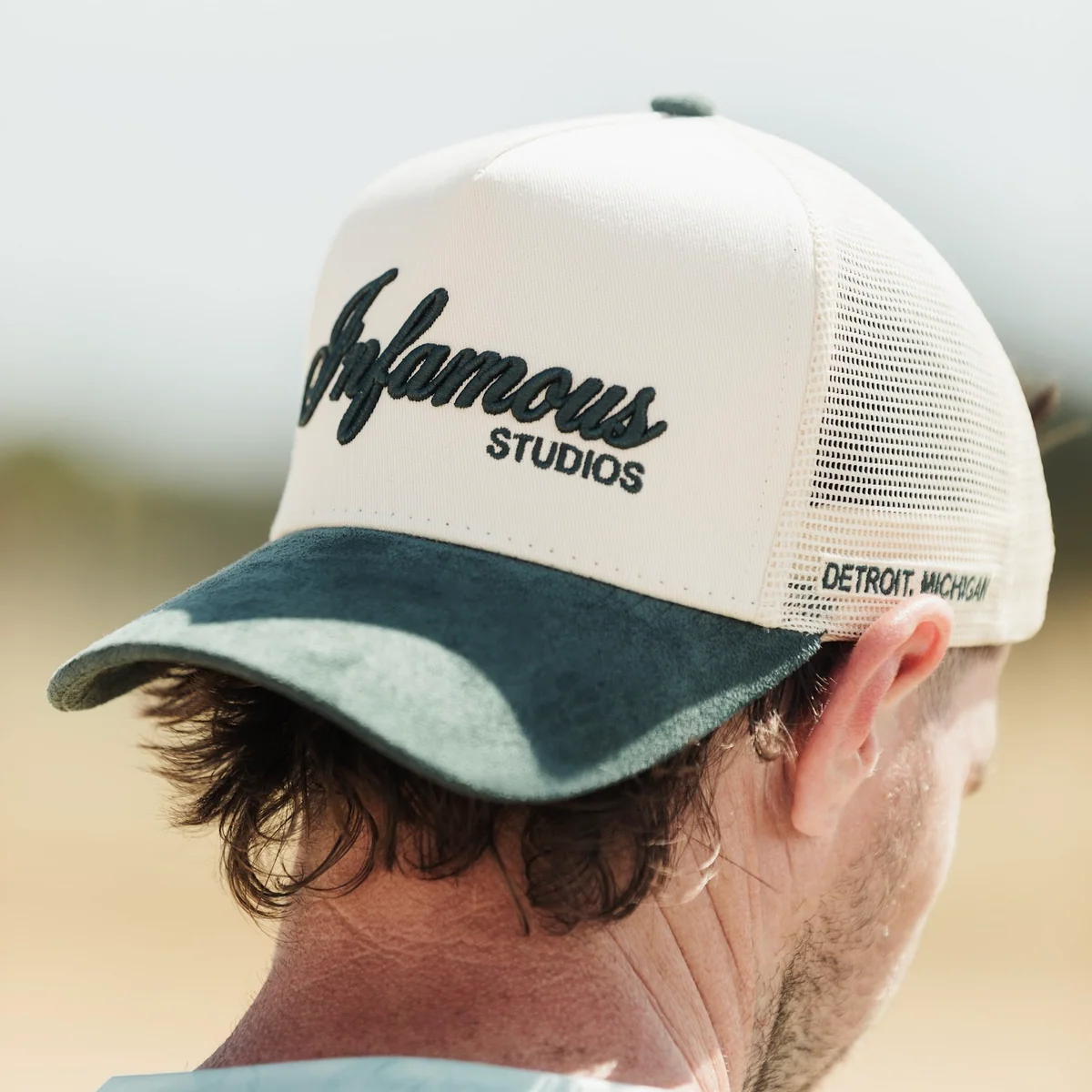 INFAMOUS™ Snapback Suede Hat - Studios - Neutral/Forest - Image 3