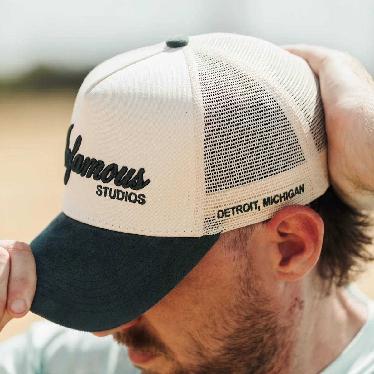 INFAMOUS™ Snapback Suede Hat - Studios - Neutral/Forest - Image 4